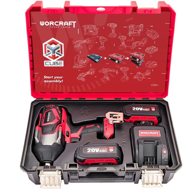 Akumulatorowy klucz udarowy bezszczotkowy Li-ion 3/4'' 1800Nm 20V zestaw w pudełku XCUBE CIWS20LIB1800X - WORCRAFT