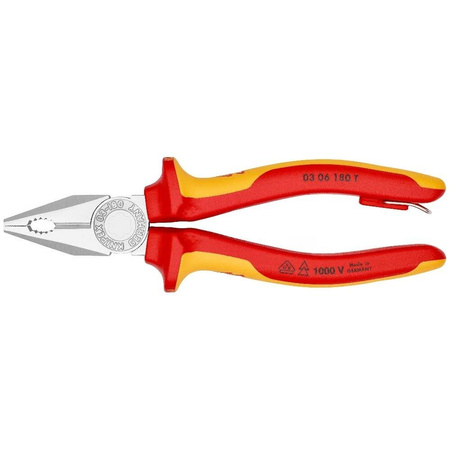 Szczypce kombinowane izolowane 180mm VDE KNIPEX 0306180T