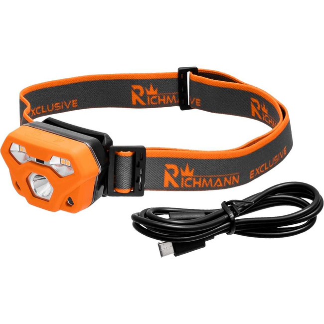 LATARKA NA GŁOWĘ AKU 4W + 2W SMD LED, IP65, CZUJNIK RUCHU RICHMANN EXCLUSIVE C5905