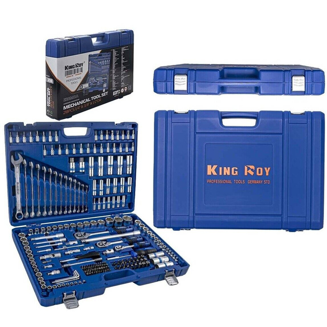 ZESTAW KLUCZY NASADOWYCH 1/4" + 3/8" + 1/2" 218 SZT. KR218MDA