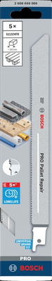 BOSCH BRZESZCZOT DO PIŁY SZABLASTEJ PRO PALLET REPAIR S1132VFR 0,9 x 19 x 225mm /5szt.