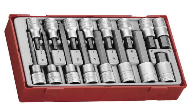 Zestaw nasadek trzpieniowych sześciokątnych, chwyt 1/2", 16szt. TTHEX16 237660105 TENGTOOLS
