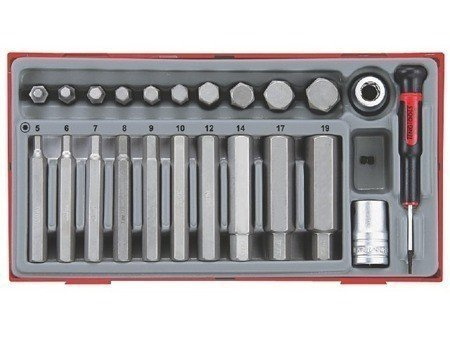 Zestaw bitów HEX 5-19 mm 23 elementy TENGTOOLS TTHEX23