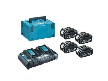 MAKITA ZESTAW ZASILAJĄCY 18V 4x5,0Ah PODWÓJNA ŁADOWARKA DC18RD +MAKPAC