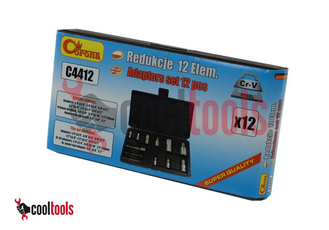 Redukcje i adaptery w zestawie 12 szt. Corona C4412