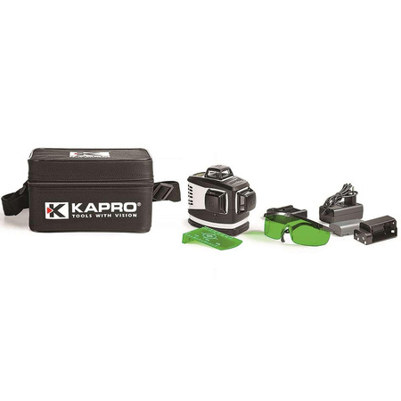 KAPRO NIWELATOR LASEROWY ZIELONY 3D AKU, TORBA KAPRO KA883GB