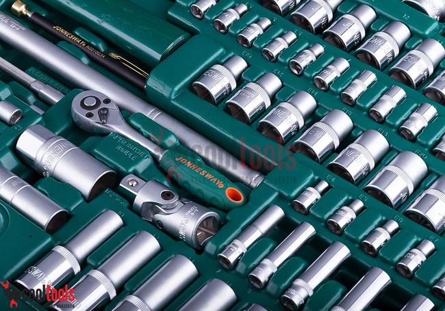 Zestaw kluczy nasadowych 1/4", 1/2" i narzędzi ręcznych 127 elementów Jonnesway S04H524127S