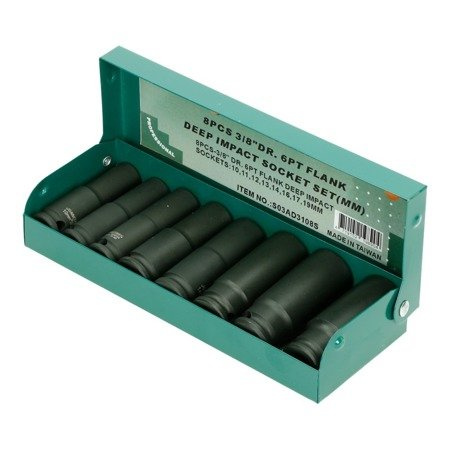 Zestaw nasadek udarowych długich 10-19 mm 3/8" 8 szt. Jonnesway S03AD3108S