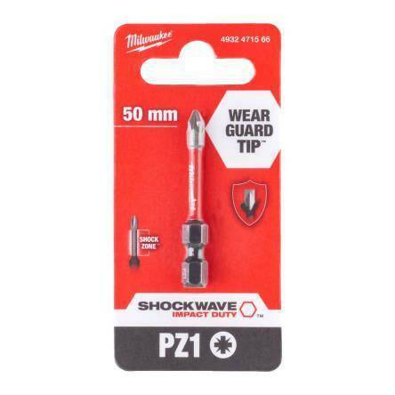 MILWAUKEE KOŃCÓWKA PZ1 x 50mm/ 1szt. SHOCKWAVE