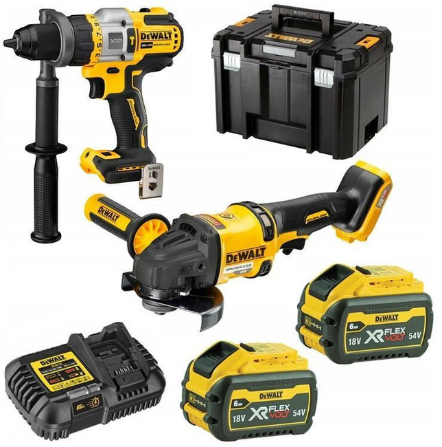 DEWALT ZESTAW COMBO 18V DCK2016T2T (DCD999 + DCG418) 2x6,0Ah