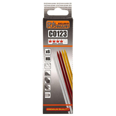 WKŁADY DO OŁÓWKÓW AUTOMAT. BIAŁE/ŻÓŁTE/CZERWONE 6 SZT. (HB) RICHMANN EXCLUSIVE C0123