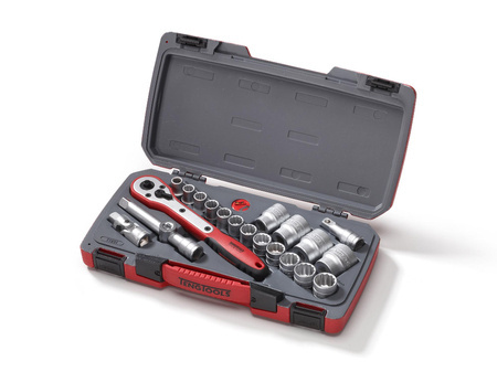 21-elementowy zestaw narzędzi nasadowych z chwytem kwadratowym 1/2" Teng Tools T1221 167240100