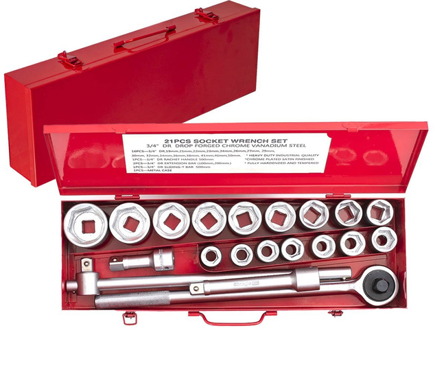Zestaw kluczy nasadowych 3/4" 19-50 mm 21 szt. Changlu CTL00252