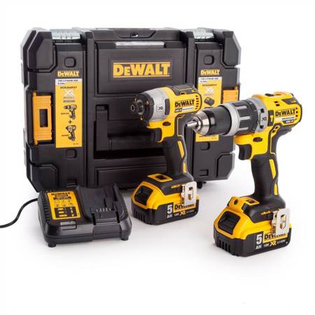 DEWALT ZESTAW COMBO 18V WKRĘTARKA UDAROWA DCD796 + ZAKRĘTARKA DCF887 + 2x5Ah + KUFER DS150