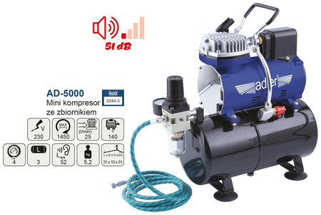 ADLER KOMPRESOR / SPRĘŻARKA MINI DO AEROGRAFÓW AD-5000