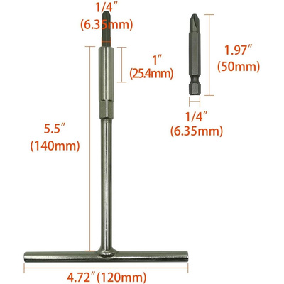 Uchwyt T, zestaw bitów JIS 1/4'' 6 sztuk GB9000 - ELLIENT TOOLS