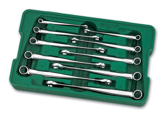 Zestaw 10 szt. kluczy płasko - oczkowych kutych metrycznych XL X-BEAM w pudełku SATA 08006