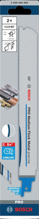 BOSCH BRZESZCZOT DO PIŁY SZABLASTEJ PRO MEDIUM-THICK METAL PRECISE S1137BEF 1,1 x 25 x 225mm /2szt.