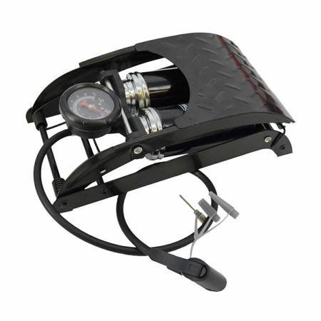 AWTOOLS POMPKA NOŻNA DWUTŁOKOWA Z MANOMETREM