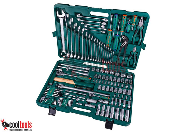 Zestaw kluczy nasadowych 1/4", 1/2" i narzędzi ręcznych 127 elementów Jonnesway S04H524127S