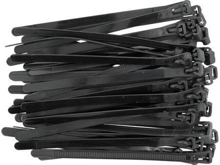 YATO OPASKA PLASTIKOWA SAMOZACISKOWA CZARNA  7,6*150 /50szt