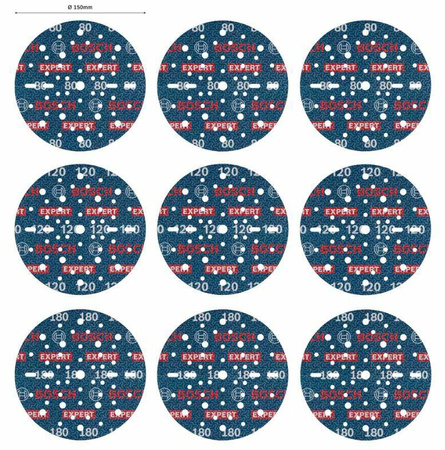 BOSCH FOLIA ŚCIERNA 150mm MIX 9szt.