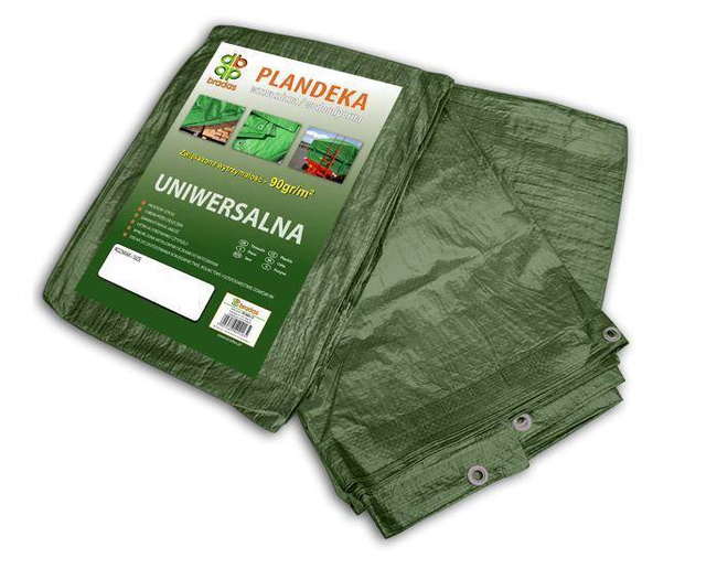 PLANDEKA WZMOCNIONA ZIELONA 90g  8 x 12m BRADAS