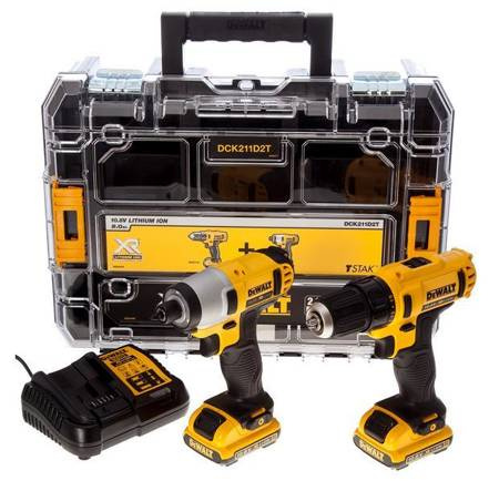 DEWALT ZESTAW COMBO 10,8V WKRĘTARKA DCD710 + ZAKRĘTARKA DCF815 2 x 2,0Ah KUFER TSTAK  DCK211D2T