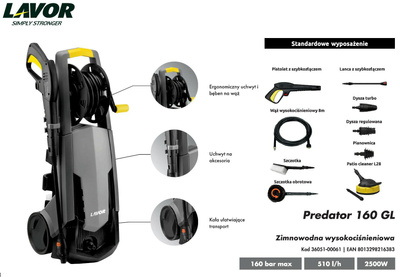 LAVOR MYJKA PREDATOR 160/2500W/160BAR + PATIO