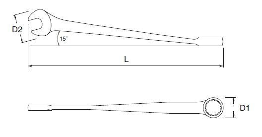 Zestaw 10 szt. kluczy płasko - oczkowych kutych metrycznych XL X-BEAM w pudełku SATA 08006