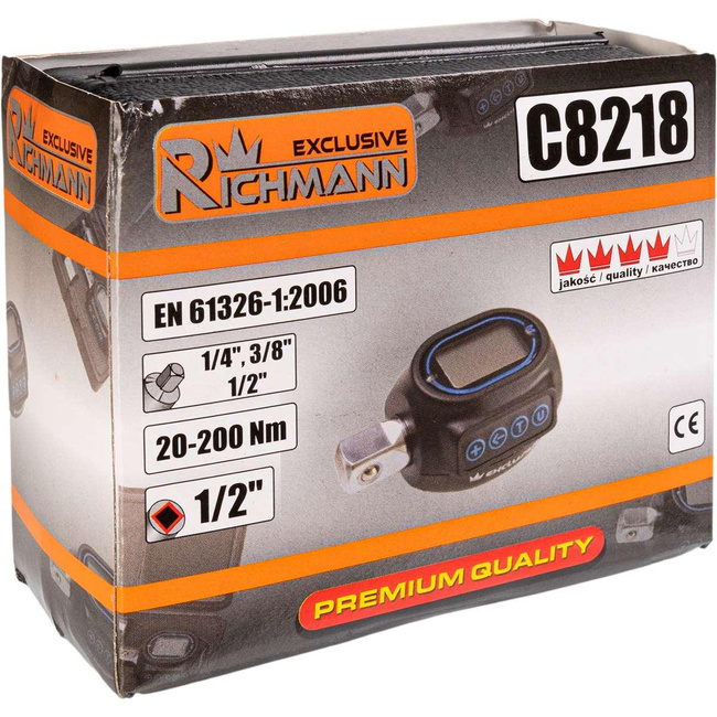 ADAPTER DYNAMOMETR. ELEKTRON. 1/2" 20-200 Nm + 2 REDUKCJE 1/4" i 3/8" RICHMANN EXCLUSIVE C8218