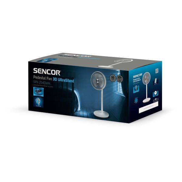Wentylator z cichym silnikiem BLDC na stojaku Sencor SFN2540WH