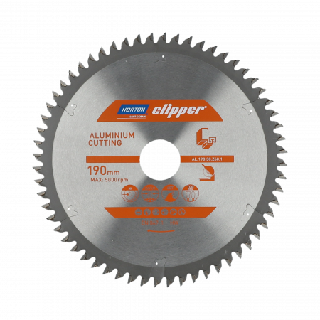 NORTON PIŁA TARCZOWA 190mm x 30mm x 60z ALUMINUM (2,6/1,8)
