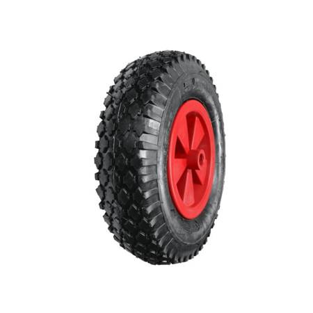 AWTOOLS KOŁO DO TACZKI OGRODOWEJ PNEUMATYCZNE 300mm PLASTIKOWA FELGA OPONA 2-PŁÓCIENNA CZERWONE