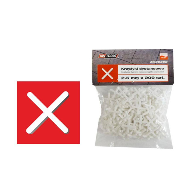 AWTOOLS KRZYŻYKI DYSTANSOWE 2,5mm/200szt.