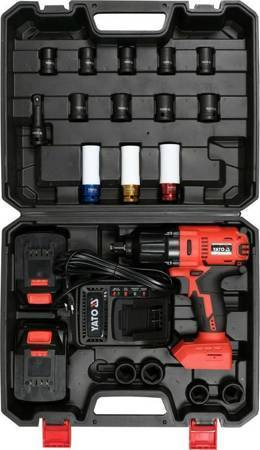 YATO KLUCZ UDAROWY 18V LI-ION 1/2" 2x3,0Ah /ZESTAW 21elementów