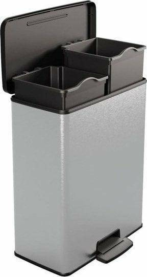 CURVER KOSZ NA ŚMIECI Z PEDAŁEM 26L+26L /IML METALIZOWANY