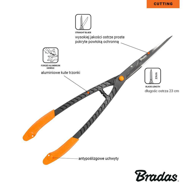 NOŻYCE DO ŻYWOPŁOTU V-SERIES OSTRZE PROSTE KUTE ALUMINIOWE