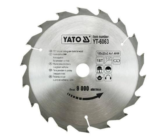 YATO PIŁA TARCZOWA WIDIOWA 185x20mm  18-ZĘBÓW  6063
