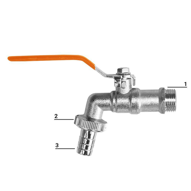 KRAN KULOWY 3/4" GZ 1" NA WĄŻ 3/4"