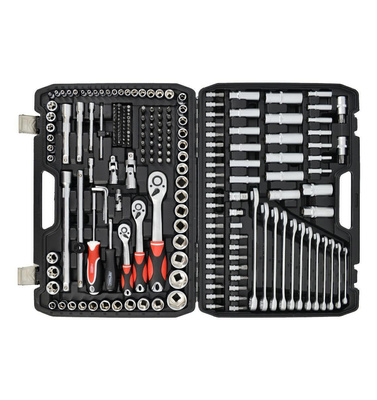 ZESTAW KLUCZY Z GRZECHOTKĄ 1/4'' 3/8'' 1/2'' 216 szt. AW TOOLS