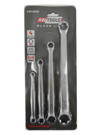 AWTOOLS KLUCZE OCZKOWE TORX  4 elem. E6-E24