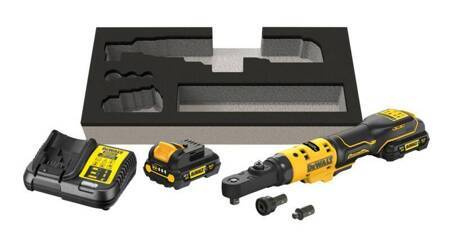 DEWALT GRZECHOTKA 12V DCF500L2G Z ADAPTERAMI 1/4" 3/8" 1/2" HEX 1/4" 2x3,0Ah