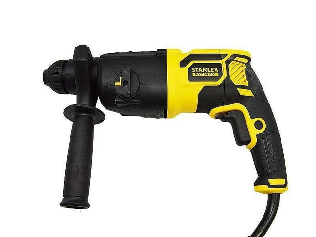 Zestaw elektronarzędzi Stanley FatMax: szlifierka kątowa 850W 125 mm + wyrzynarka 710W + opalarka elektryczna 2000W  + młotowiertarka SDS-Plus 750W