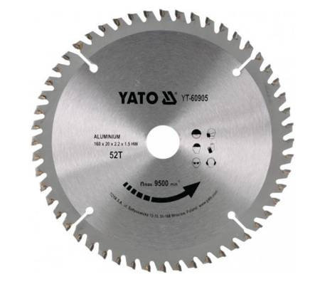 YATO PIŁA TARCZOWA DO ALUMINIUM 160 x 20mm 52-ZĘBY 60905