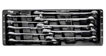 Zestaw kluczy płasko oczkowych z grzechotką 8-19 mm 10 szt. Corona Exclusive / Richmann Exclusive C1195