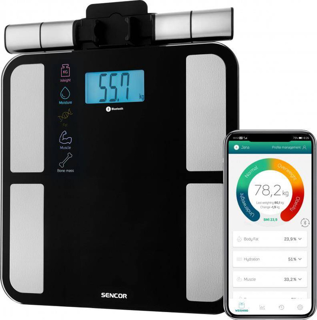 Waga łazienkowa fitness Sencor SBS 8800BK