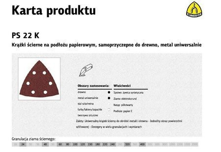 K.PAPIER TRÓJKĄT PS22K P 80   GLS15