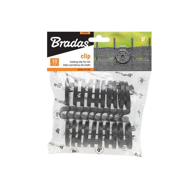 KLIPS DO MOCOWANIE SIATEK CIENIUJĄCYCH SZARY /10szt. BUNGEE CORD CLIPS