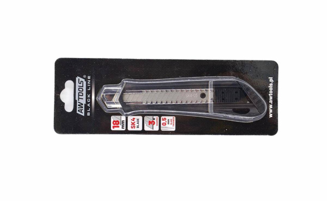 AWTOOLS NOŻYK DO TAPET ABS 18mm 14-SEG. SK4